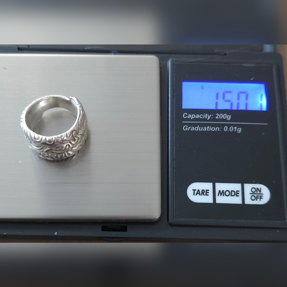 STERLING SILVER 925 LADIES RING SIZE 6 WEIGHS A HEAVY 15.01 Grams - Picture 6 of 7